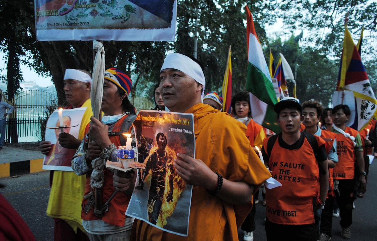 Tibetans march in Assam