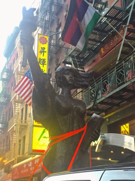 Democracy Goddess comes to Chinatown
