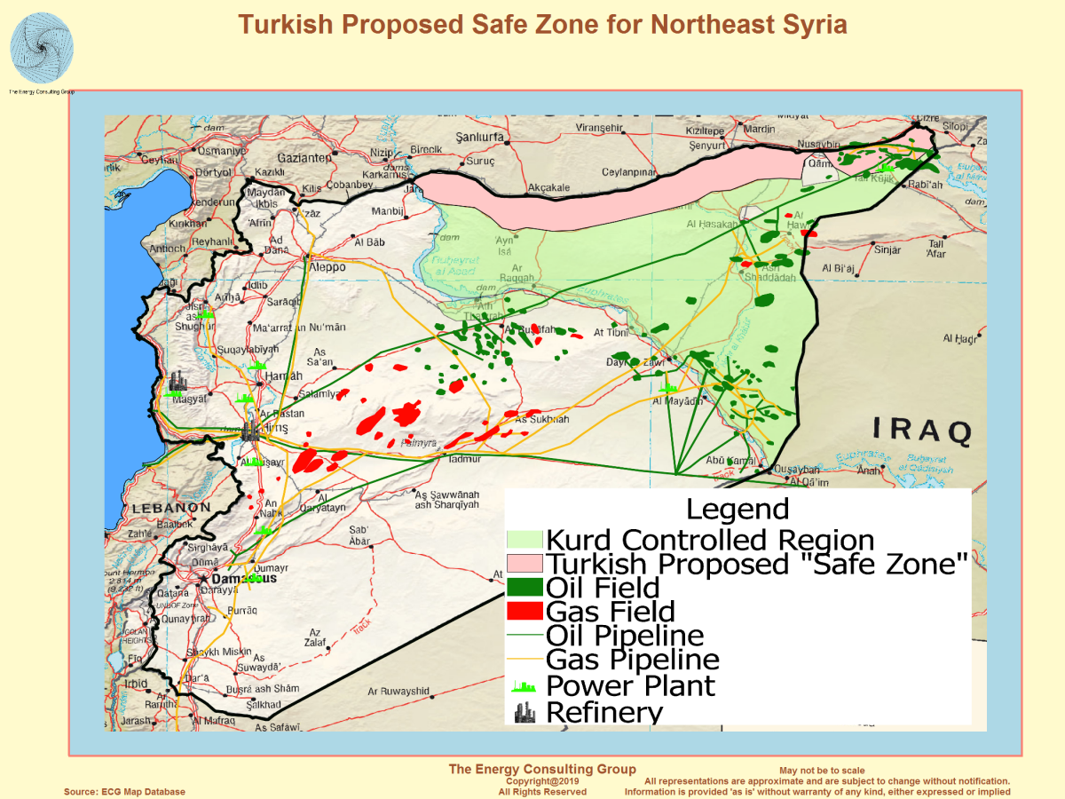 Syria oil map